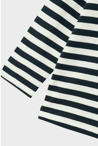 Name it MINI gestreepte longsleeve NMMSALMO donkerblauw wit Jongens Katoen Ronde hals 104 - Foto 2