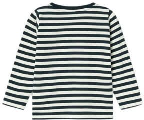 Name it MINI gestreepte longsleeve NMMSALMO donkerblauw wit Jongens Katoen Ronde hals 104