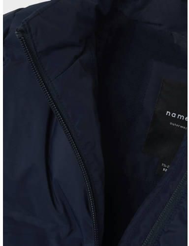 NAME IT MINI gewatteerde jas donkerblauw Polyester Capuchon - Foto 2