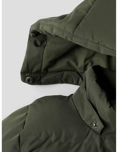 NAME IT MINI gewatteerde jas donkergroen Polyester Capuchon