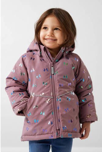 Name it MINI gewatteerde winterjas NMFMAXI van gerecycled polyester oudroze Meisjes Gerecycled polyester (duurzaam) Capuchon 116 - Foto 2