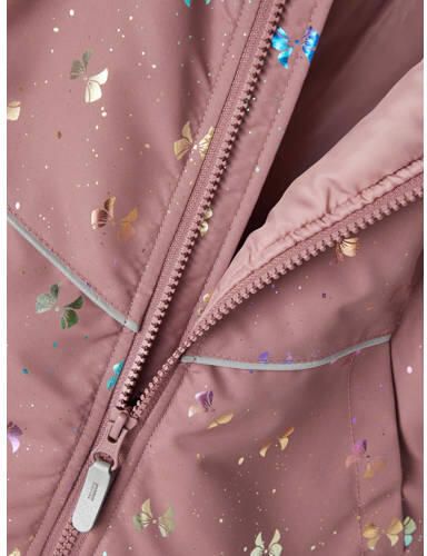 Name it MINI gewatteerde winterjas NMFMAXI van gerecycled polyester oudroze Meisjes Gerecycled polyester (duurzaam) Capuchon 116
