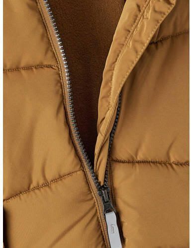 Name it MINI gewatteerde winterjas NMMMATHEW bruingeel Jongens Polyester Capuchon 110