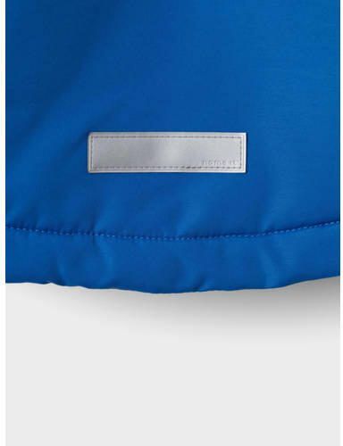 Name it MINI gewatteerde winterjas NMMMAX van polyester hardblauw zwart 104 - Foto 3