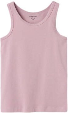 Name it MINI hemd NMFTANK TOP FLOWER set van 2 mauve Paars Meisjes Stretchkatoen Ronde hals 104 - Foto 2