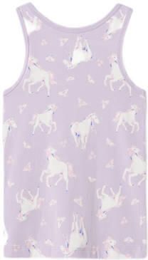 Name it MINI hemd NMFTANK TOP HORSE set van 2 lila roze Paars Meisjes Stretchkatoen Ronde hals 104 - Foto 2