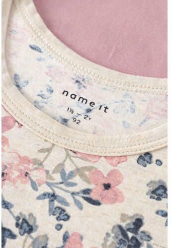 Name it MINI hemd set van 2 roze ecru Meisjes Stretchkatoen Ronde hals 104