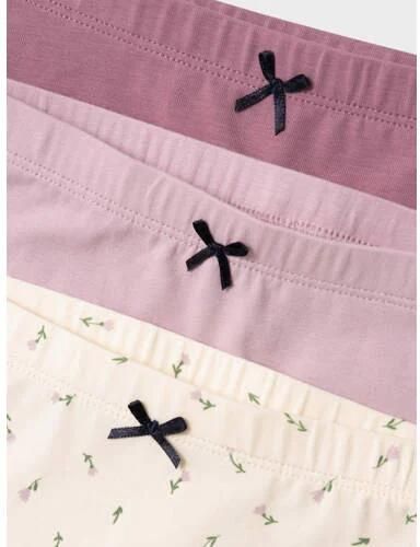 Name it MINI hipster NMFTIGHTS set van 3 beige lila paars Slip Meisjes Stretchkatoen 104 - Foto 4