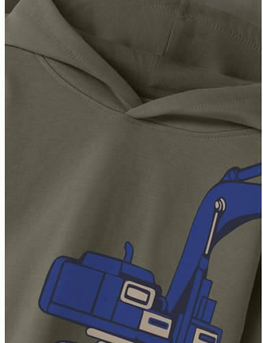 NAME IT MINI hoodie met print donkergroen Trui Jongens Sweat Capuchon - Foto 3