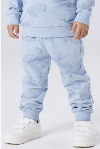 NAME IT MINI joggingsbroek blauw Jongens Katoen All over print