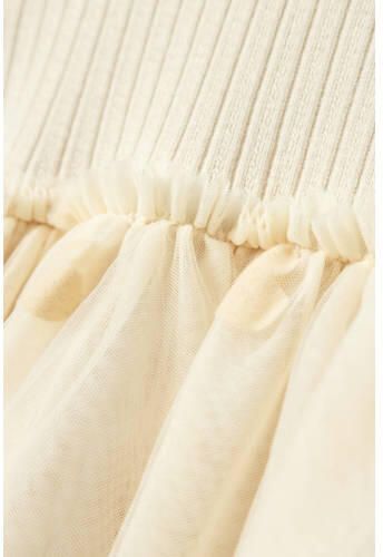 Name it MINI jurk ecru Meisjes Katoen Ronde hals Effen 104 - Foto 2