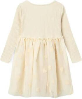 Name it MINI jurk ecru Meisjes Katoen Ronde hals Effen 104
