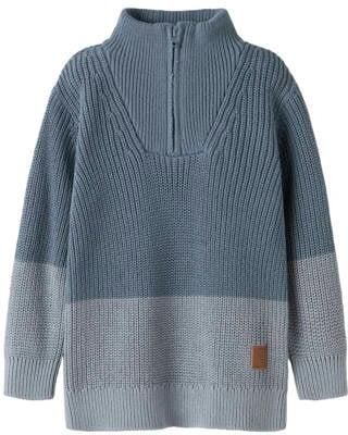 NAME IT MINI katoenen gebreide trui blauw Meerkleurig - Foto 3