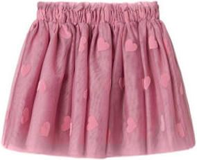 Name it MINI korte rok roze Meisjes Katoen Hartjes 104