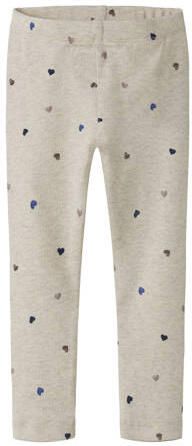 NAME IT MINI legging ecru Meisjes Stretchkatoen Hartjes