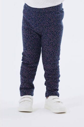 Name it MINI legging NMFDAVINA met all over print donkerblauw roze Meisjes Sweat 110