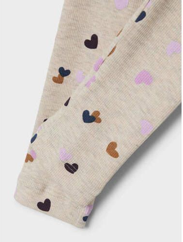 Name it MINI legging NMFLUCKY met hartjes ecru melange multicolor Meisjes Stretchkatoen 116