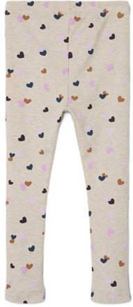 Name it MINI legging NMFLUCKY met hartjes ecru melange multicolor Meisjes Stretchkatoen 116 - Foto 2