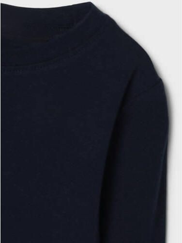 NAME IT MINI longsleeve donkerblauw Meisjes Stretchkatoen Ronde hals Effen - Foto 2
