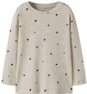 Name It Shirt met lange mouwen NMFNUTTI LS TOP NOOS met geweldige hartjes-alloverprint