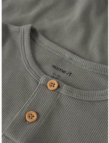 NAME IT MINI longsleeve grijs Jongens Stretchkatoen Ronde hals Effen - Foto 3