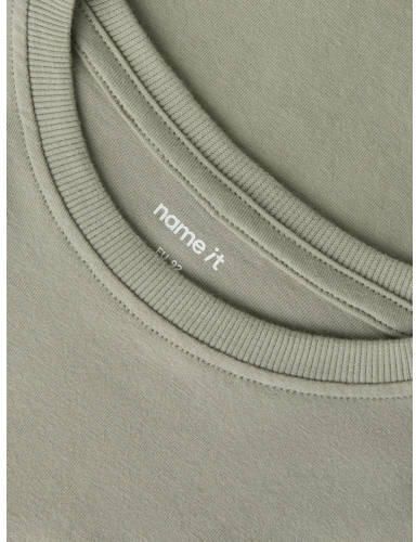 NAME IT MINI longsleeve grijsgroen Jongens Katoen Ronde hals Effen - Foto 2