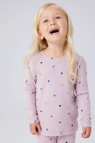 Name It Shirt met lange mouwen NMFNUTTI LS TOP NOOS met geweldige hartjes-alloverprint