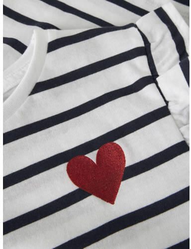 NAME IT MINI longsleeve met glitter wit donkerblauw Meisjes Katoen Ronde hals - Foto 2