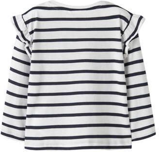 NAME IT MINI longsleeve met glitter wit donkerblauw Meisjes Katoen Ronde hals - Foto 3