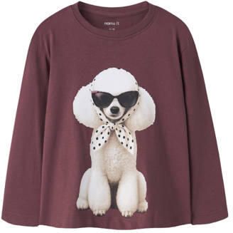 NAME IT MINI longsleeve met print donkerrood Meisjes Katoen Ronde hals - Foto 3