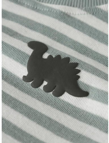 NAME IT MINI longsleeve met streepdessin lichtgroen Jongens Katoen Ronde hals - Foto 2