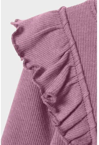 Name it MINI longsleeve NMFNILLA roze Meisjes Katoen Ronde hals Effen 104