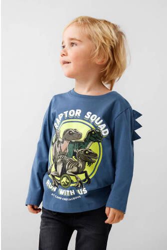 Name it MINI longsleeve NMMJINUS JURASSIC met printopdruk blauw Jongens Stretchkatoen Ronde hals 122 128 - Foto 2