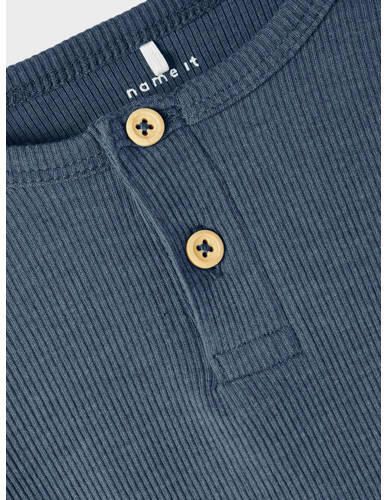Name it MINI longsleeve NMMKAB blauw melange Jongens Stretchkatoen Ronde hals 122 128 - Foto 2
