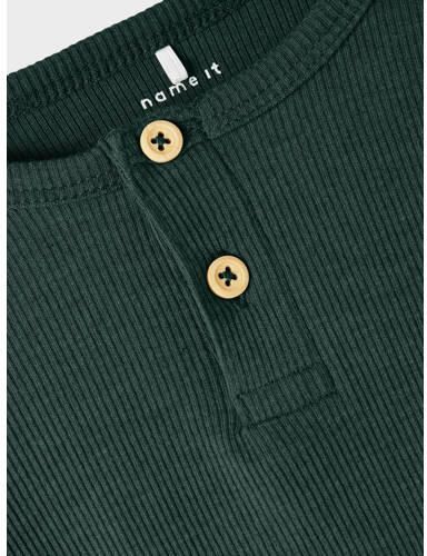 Name it MINI longsleeve NMMKAB Groen Jongens Stretchkatoen Ronde hals Effen 134 140 - Foto 2