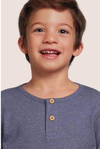 Name it MINI longsleeve NMMKAB middenblauw Jongens Katoen Ronde hals Effen 122 128