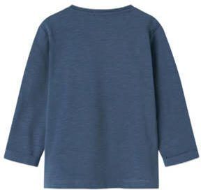 Name it MINI longsleeve NMMNELKA grijsblauw Jongens Katoen Ronde hals Effen 122 128