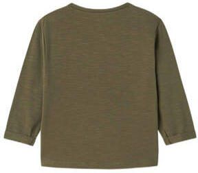 Name it MINI longsleeve NMMNELKA groen Jongens Katoen Ronde hals Effen 122 128