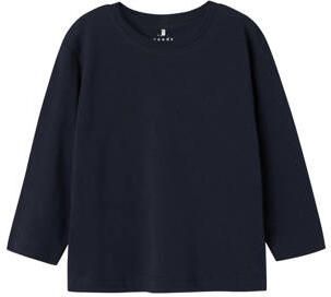 NAME IT MINI longsleeve NMMVOBBO donkerblauw Jongens Katoen Ronde hals