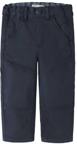 NAME IT MINI loose fit cargobroek donkerblauw Jongens Stretchkatoen Effen