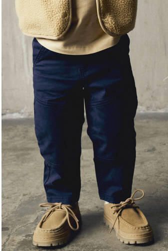 NAME IT MINI loose fit cargobroek donkerblauw Jongens Stretchkatoen Effen - Foto 2