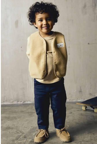 NAME IT MINI loose fit cargobroek donkerblauw Jongens Stretchkatoen Effen - Foto 3