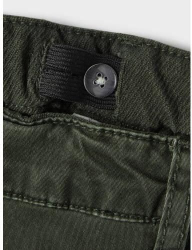 Name it MINI loose fit cargobroek NMMBEN donkergroen Jongens Stretchkatoen 104 - Foto 2