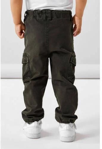 Name it MINI loose fit cargobroek NMMBEN donkergroen Jongens Stretchkatoen 104 - Foto 3