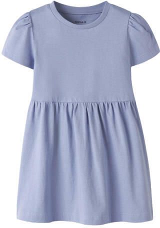 NAME IT MINI midi jurk lila Paars Meisjes Katoen Ronde hals Effen
