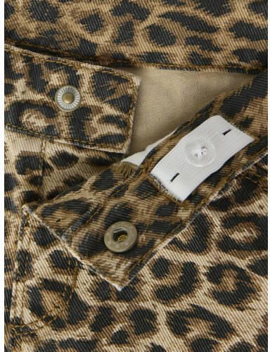NAME IT MINI mom casual broek met panterprint lichtbruin Meisjes Katoen - Foto 2