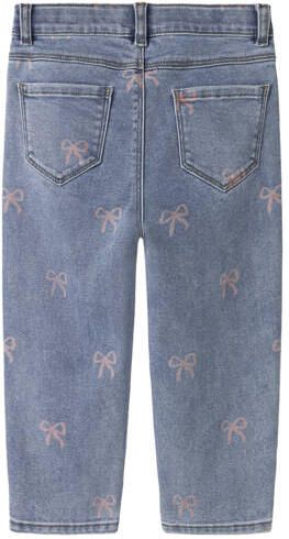 NAME IT MINI mom jeans NMFBELLA met strikjes medium blue denim Blauw Hartjes - Foto 3
