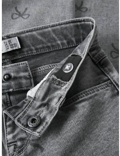 NAME IT MINI NMFBELLA mom jeans met strikjes grey denim Grijs All over print - Foto 2