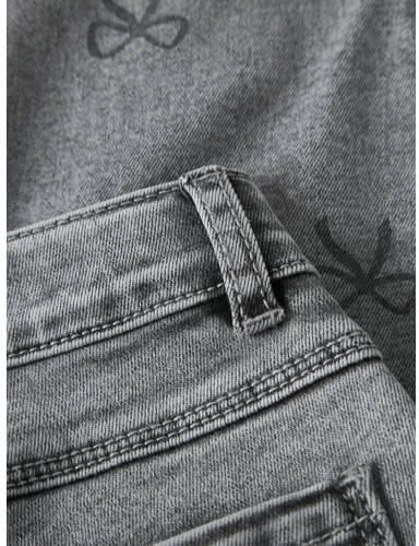 NAME IT MINI NMFBELLA mom jeans met strikjes grey denim Grijs All over print - Foto 3