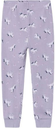 Name it MINI NMFNIGHTSET UNICORN lila Pyjama Paars Meisjes Stretchkatoen Ronde hals 110 116 - Foto 3